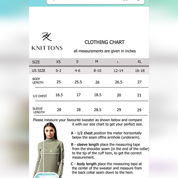 KNITTONS Women Italian Merino Wool Turtleneck Sweater Long Sleeve Pullover - XS - Picture 5 of 9